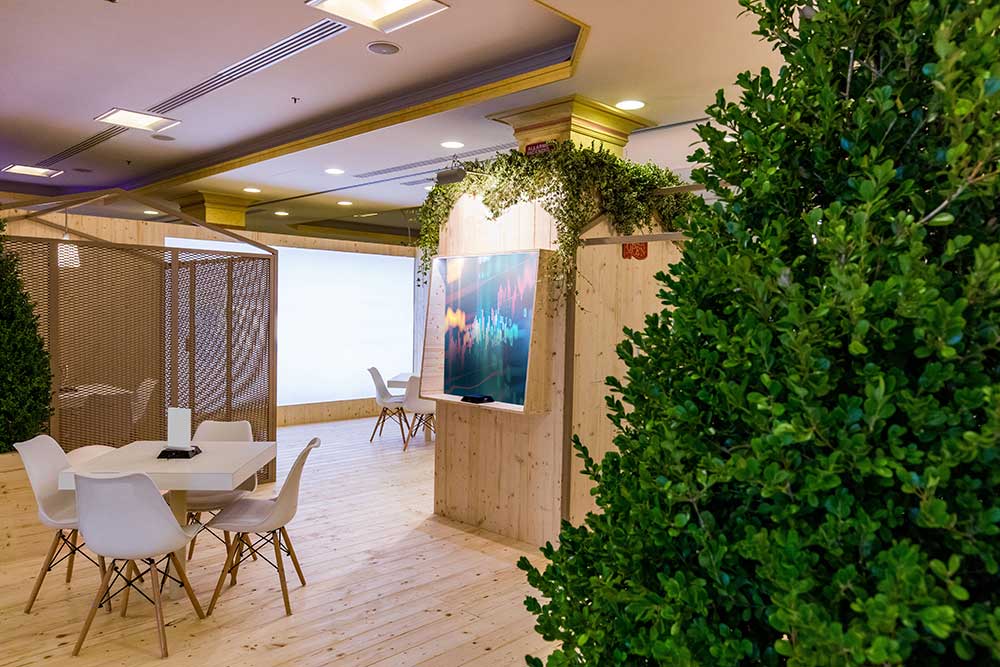stand ecosostenibile realizzato per novartis
